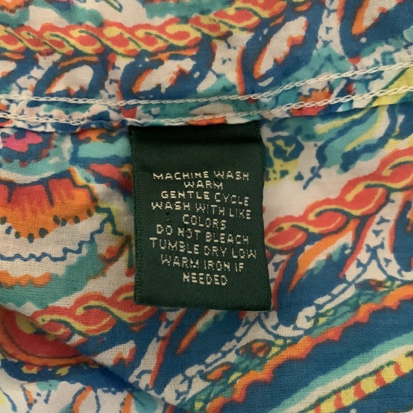 Ralph Lauren Button Down Shirt Multi Color Psychedelic 70s Vibe Boho - Picture 6 of 8